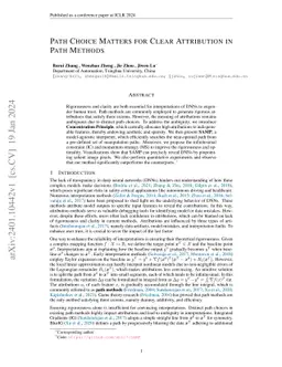 Path Choice Matters for Clear Attribution in Path Methods