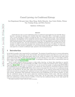 Causal Layering via Conditional Entropy