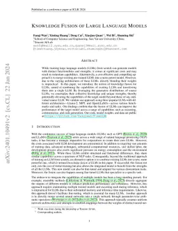 Knowledge Fusion of Large Language Models