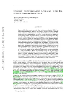 Episodic Reinforcement Learning with Expanded State-reward Space