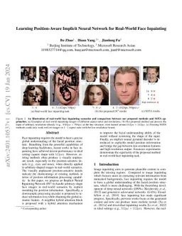 Learning Position-Aware Implicit Neural Network for Real-World Face
  Inpainting