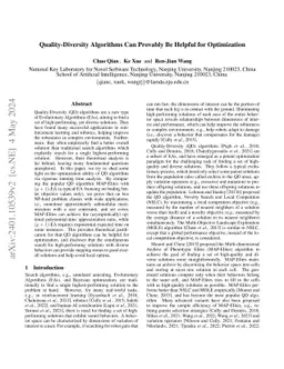 Quality-Diversity Algorithms Can Provably Be Helpful for Optimization