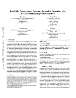 PhoGAD: Graph-based Anomaly Behavior Detection with Persistent Homology
  Optimization