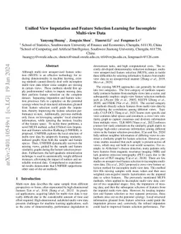 Unified View Imputation and Feature Selection Learning for Incomplete
  Multi-view Data