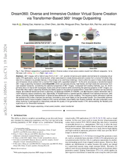 Dream360: Diverse and Immersive Outdoor Virtual Scene Creation via
  Transformer-Based 360 Image Outpainting