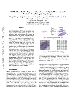 M2ORT: Many-To-One Regression Transformer for Spatial Transcriptomics
  Prediction from Histopathology Images