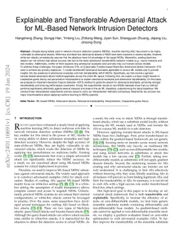 Explainable and Transferable Adversarial Attack for ML-Based Network
  Intrusion Detectors