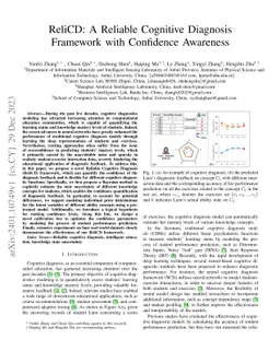 ReliCD: A Reliable Cognitive Diagnosis Framework with Confidence
  Awareness