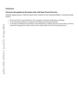 Character Recognition in Byzantine Seals with Deep Neural Networks