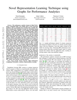 Novel Representation Learning Technique using Graphs for Performance
  Analytics
