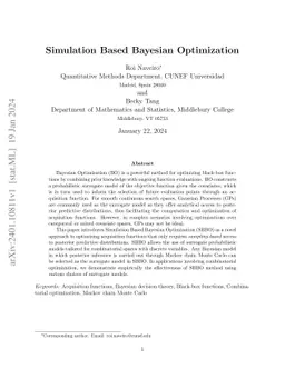 Simulation Based Bayesian Optimization