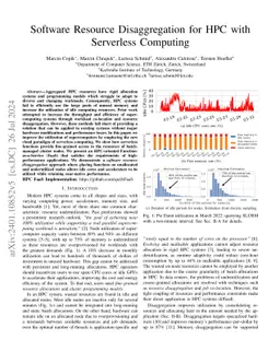 Software Resource Disaggregation for HPC with Serverless Computing