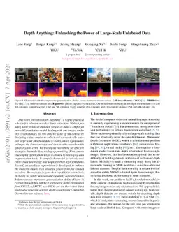 Depth Anything: Unleashing the Power of Large-Scale Unlabeled Data