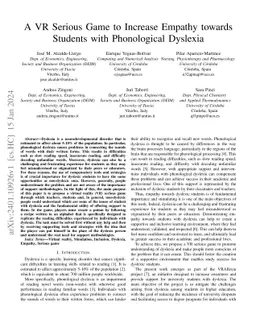 A VR Serious Game to Increase Empathy towards Students with Phonological
  Dyslexia