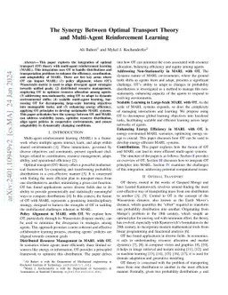 The Synergy Between Optimal Transport Theory and Multi-Agent
  Reinforcement Learning