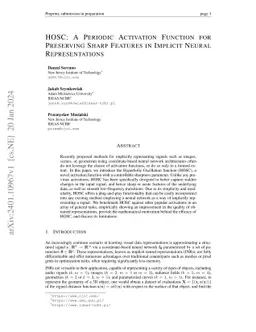 HOSC: A Periodic Activation Function for Preserving Sharp Features in
  Implicit Neural Representations