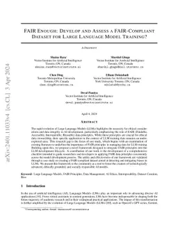 FAIR Enough: How Can We Develop and Assess a FAIR-Compliant Dataset for
  Large Language Models' Training?