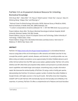 PubTator 3.0: an AI-powered Literature Resource for Unlocking Biomedical
  Knowledge