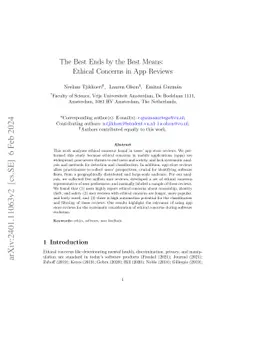 The Best Ends by the Best Means: Ethical Concerns in App Reviews