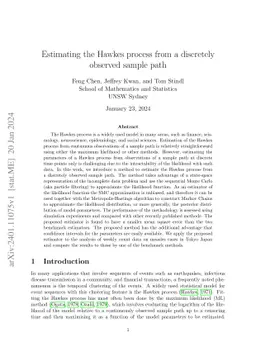 Estimating the Hawkes process from a discretely observed sample path