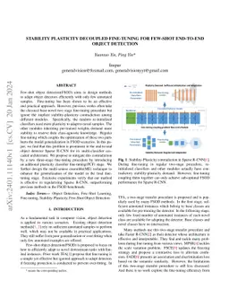 Stability Plasticity Decoupled Fine-tuning For Few-shot end-to-end
  Object Detection