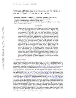 Towards Category Unification of 3D Single Object Tracking on Point
  Clouds