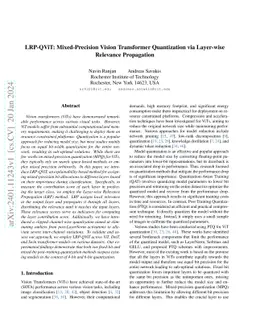 LRP-QViT: Mixed-Precision Vision Transformer Quantization via Layer-wise
  Relevance Propagation