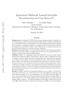 Equivariant Multiscale Learned Invertible Reconstruction for Cone Beam
  CT