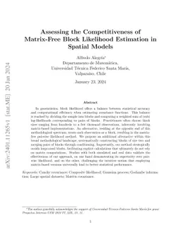Assessing the Competitiveness of Matrix-Free Block Likelihood Estimation
  in Spatial Models