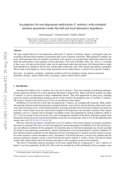 Asymptotics for non-degenerate multivariate $U$-statistics with
  estimated nuisance parameters under the null and local alternative hypotheses