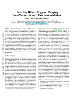Detecting Hidden Triggers: Mapping Non-Markov Reward Functions to Markov