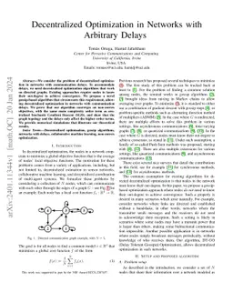 Decentralized Optimization in Networks with Arbitrary Delays