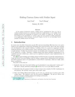 Folding Custom Gates with Verifier Input