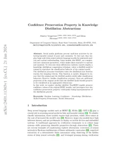 Confidence Preservation Property in Knowledge Distillation Abstractions