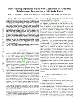Back-stepping Experience Replay with Application to Model-free
  Reinforcement Learning for a Soft Snake Robot