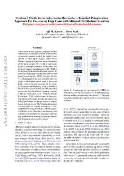 Finding a Needle in the Adversarial Haystack: A Targeted Paraphrasing
  Approach For Uncovering Edge Cases with Minimal Distribution Distortion