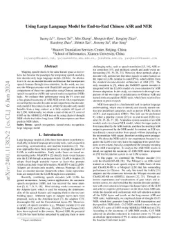 Using Large Language Model for End-to-End Chinese ASR and NER
