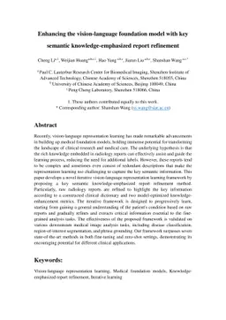 Enhancing the vision-language foundation model with key semantic
  knowledge-emphasized report refinement