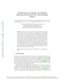 Estimating the Usefulness of Clarifying Questions and Answers for
  Conversational Search