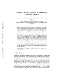 Exploring Missing Modality in Multimodal Egocentric Datasets