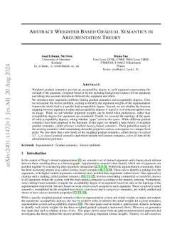 Abstract Weighted Based Gradual Semantics in Argumentation Theory