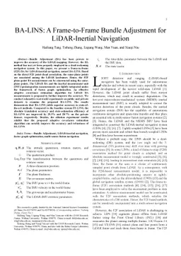 BA-LINS: A Frame-to-Frame Bundle Adjustment for LiDAR-Inertial
  Navigation