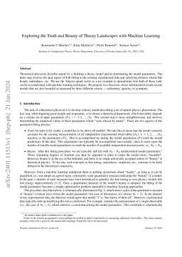 Exploring the Truth and Beauty of Theory Landscapes with Machine
  Learning