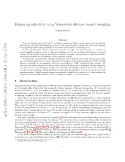 Enhancing selectivity using Wasserstein distance based reweighing