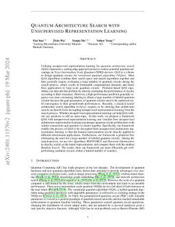 Quantum Architecture Search with Unsupervised Representation Learning
