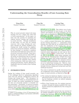 Understanding the Generalization Benefits of Late Learning Rate Decay