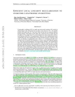 Efficient local linearity regularization to overcome catastrophic
  overfitting