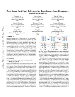 Zero-Space Cost Fault Tolerance for Transformer-based Language Models on
  ReRAM