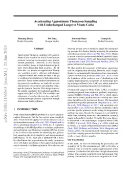 Accelerating Approximate Thompson Sampling with Underdamped Langevin
  Monte Carlo