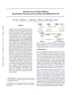 Mastering Text-to-Image Diffusion: Recaptioning, Planning, and
  Generating with Multimodal LLMs